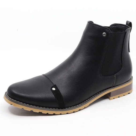 Black Men's Casual Dress Fashion Ankle Chelsea Boot - Picture 1 of 7